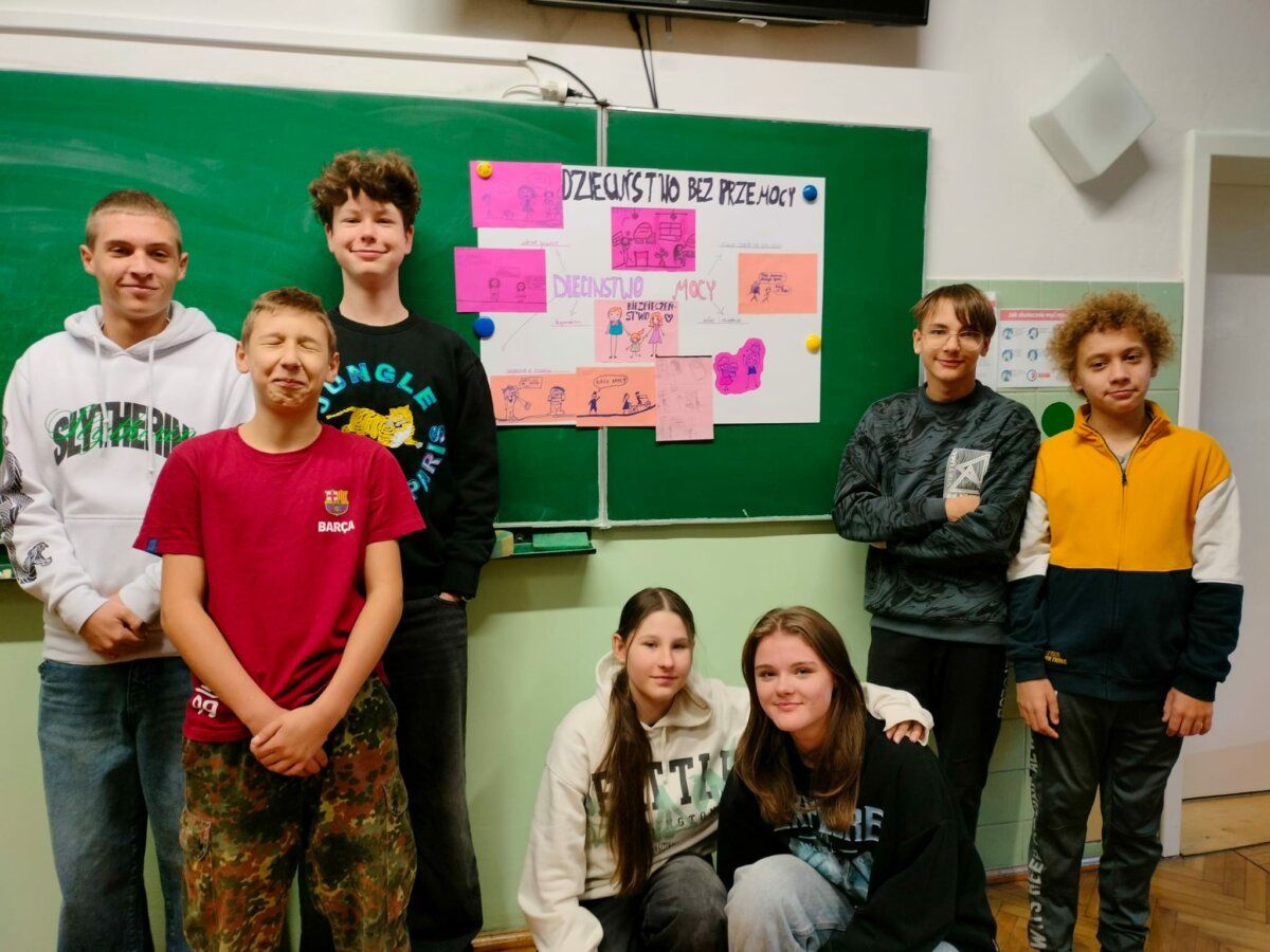 Udział kl. 8a w kampanii „Dzieciństwo bez przemocy”